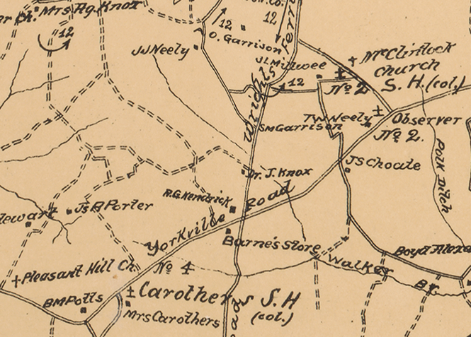 1911 map of Steele Creek, Mecklenburg County, North Carolina